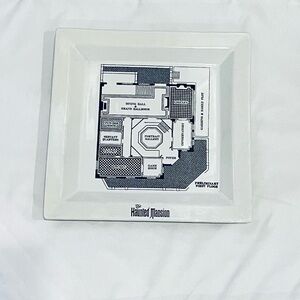 Disney Park haunted mansion blueprint plate, 45th anniversary Disneyland
